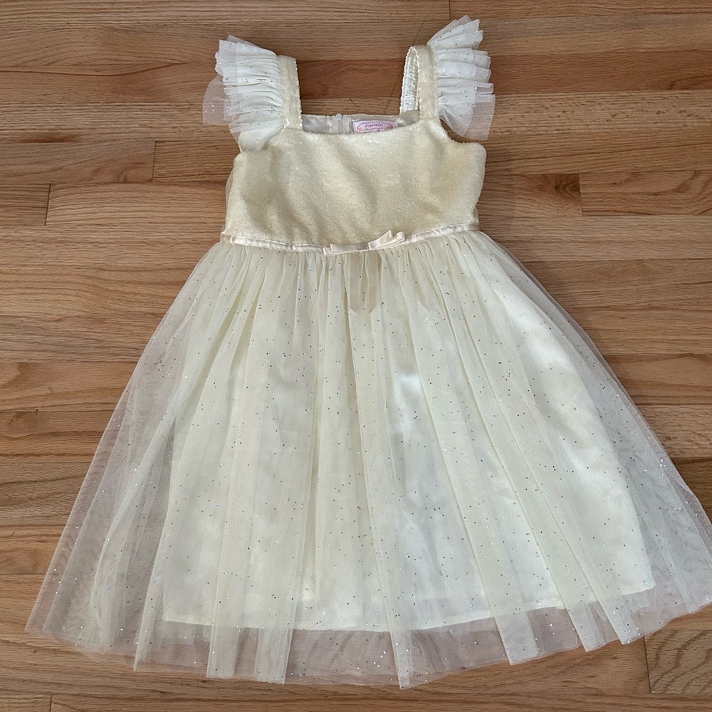 Popatu Sequins Bodice - Flutter Sleeve Dress Sz 8 Girls